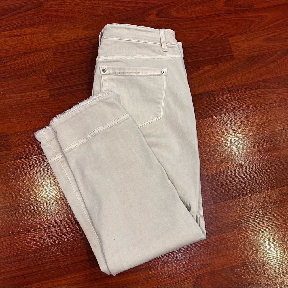 J.Jill Light Gray Off White Denim Jeans 10